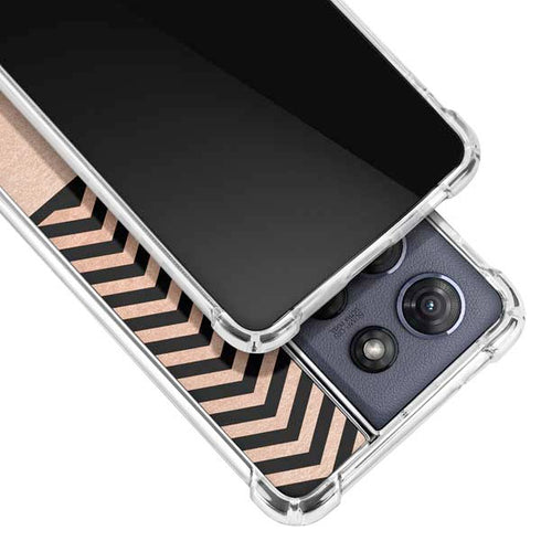 Rose Gold Chevron Split Moto G Play 5G (2025) Clear Case